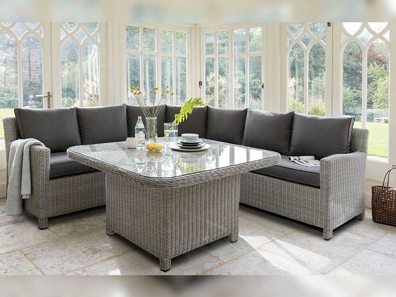 Kettler Palma Grande Corner Set with Table - Whitewash