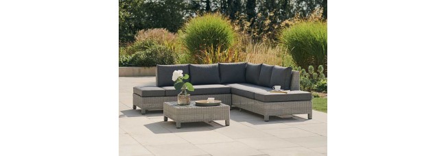 Kettler Palma Signature Low Lounge Corner with Coffee Table - Whitewash