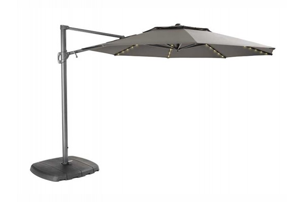 Kettler 3.3m Free Arm Parasol with LED lights and Wireless Speaker
