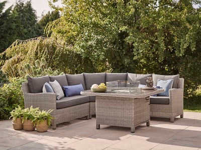 Kettler Palma Grande Corner Set with Table - Whitewash