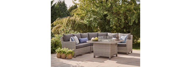Kettler Palma Grande Corner Set with Table - Whitewash