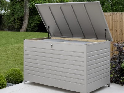 Kettler Pebble Medium Storage Cushion Box Aluminium