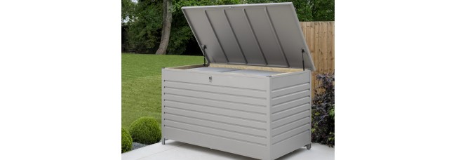 Kettler Pebble Medium Storage Cushion Box Aluminium
