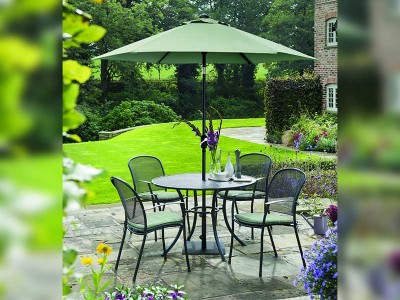 Kettler Caredo 4 Seater Set with Cushions and Parasol - Sage