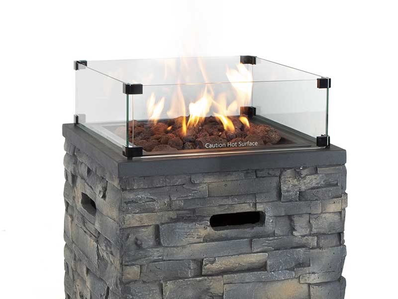 Kettler Kalos Stone Fire Pit Square with Cover