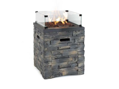 Kettler Kalos Stone Fire Pit Square with Cover