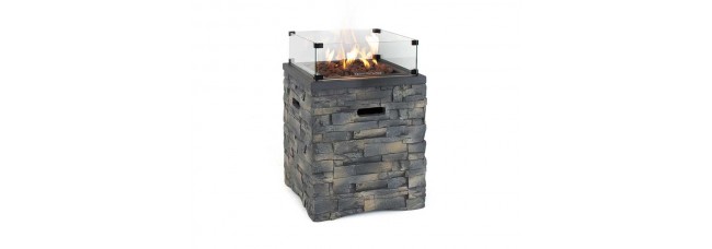 Kettler Kalos Stone Fire Pit Square with Cover