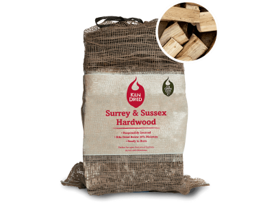 Surrey & Sussex Kiln Dried Hardwood Logs - 2 x 20L Bags for £18