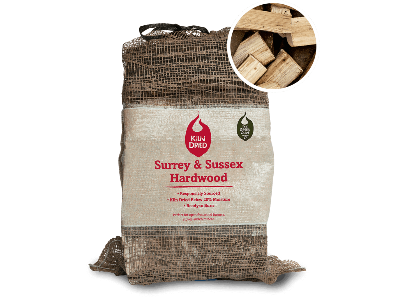Surrey & Sussex Kiln Dried Hardwood Logs - 2 x 20L Bags for £18