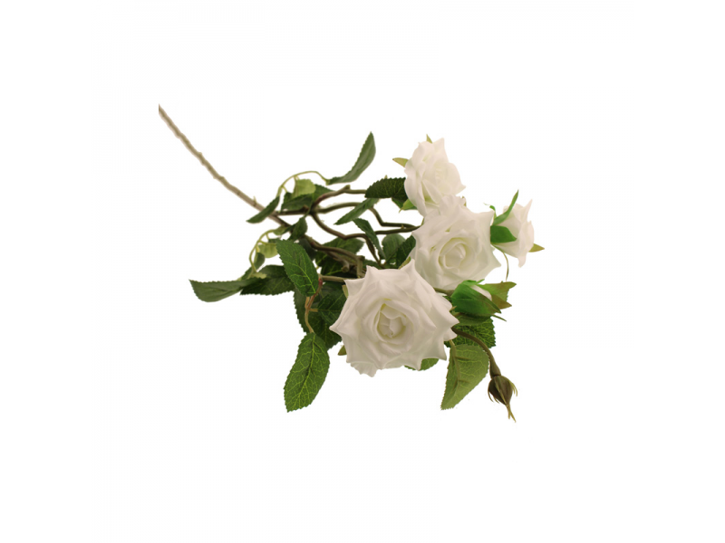 70cm Garden Rose Spray - White