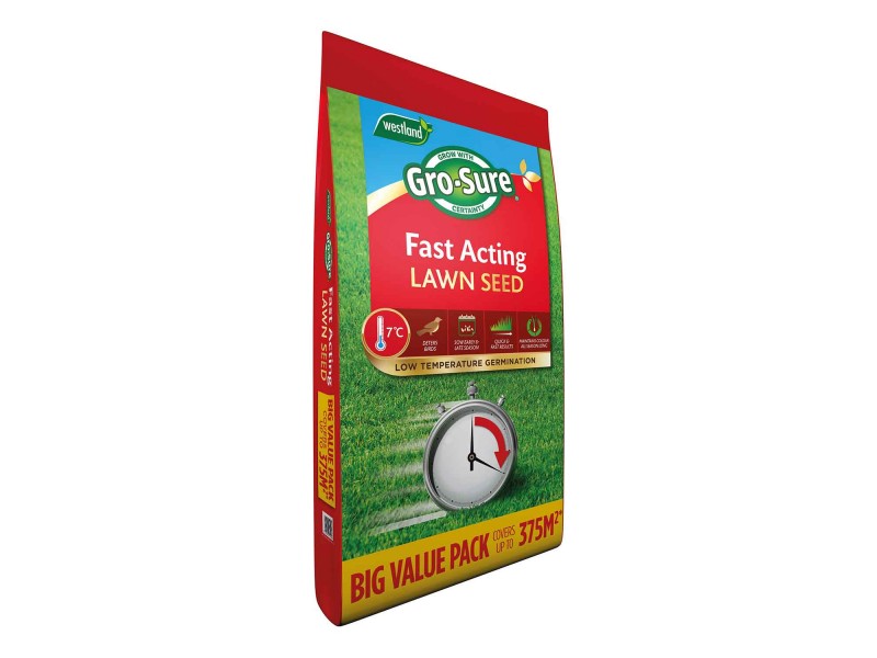 Westland Gro-Sure Fast Acting Lawn Seed - 375m2 Bag