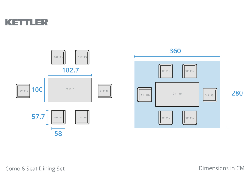 Kettler Como 6-Seat Garden Dining Set