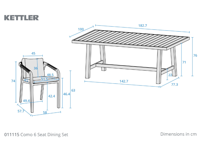 Kettler Como 6-Seat Garden Dining Set