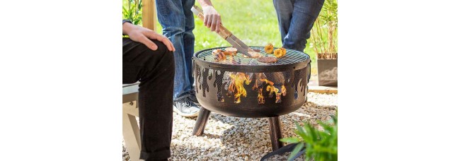 La Hacienda Wildfire Steel Firebowl with Grill