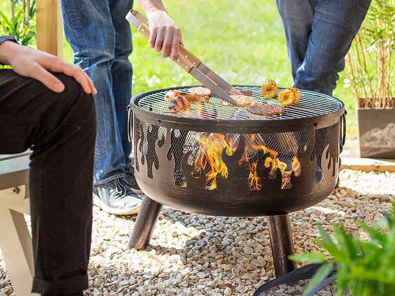 La Hacienda Wildfire Steel Firebowl with Grill