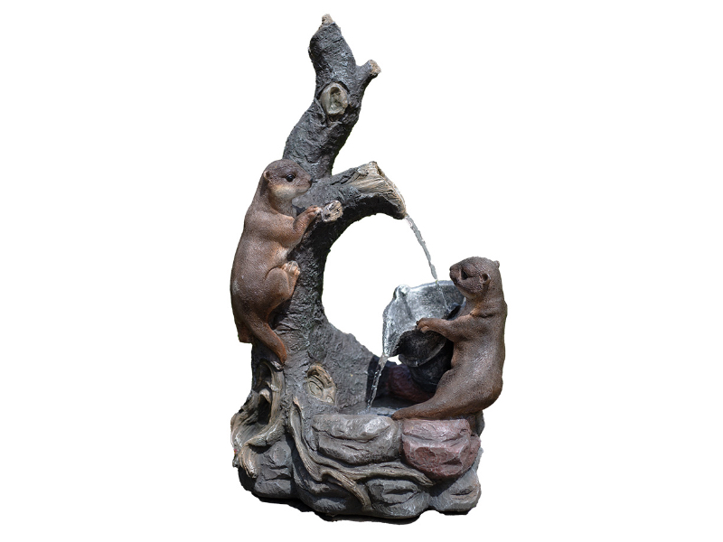 Woodland Otters Solar Powered Water Feature