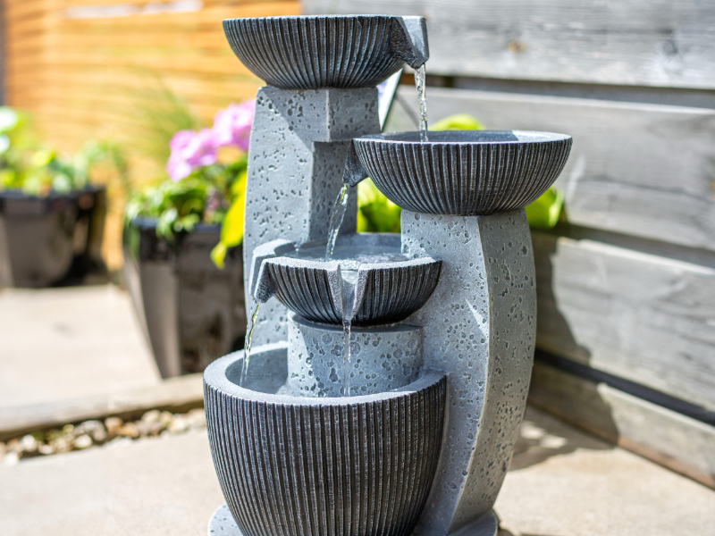 Greek Column Solar Powered Water Feature