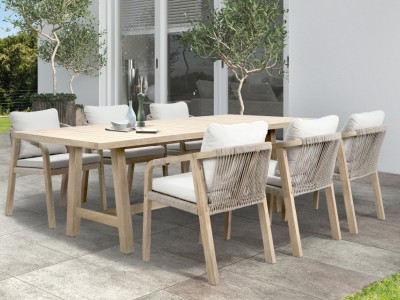 Kettler Cora Rope 6 Seater Dining Set - Acacia Wood