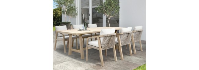 Kettler Cora Rope 6 Seater Dining Set - Acacia Wood