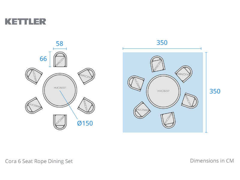 Kettler Cora 6 Seat Dining Set