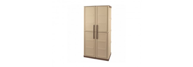 Shire Large Storage Cupboard with Shelves and Broom Storage