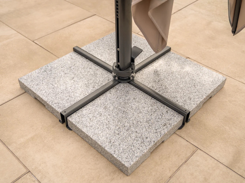 Kettler Luna 3m Square Cantilever Parasol with Granite Base & Night Cover