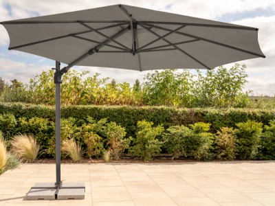 Kettler Luna 3m Round Cantilever Parasol with Granite Base & Night Cover