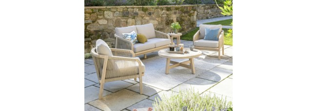 Kettler Cora Lounge Set with Coffee Table - Acacia Wood