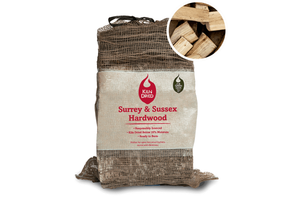 Surrey & Sussex Kiln Dried Hardwood Logs 45L - 2 Bags for £30