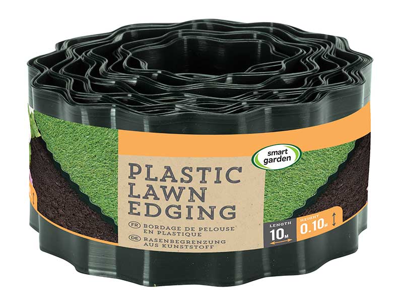 Smart Garden Plastic Lawn Edging - 10m x 150mm