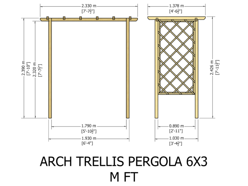 Shire Arch Trellis Pergola 6x3