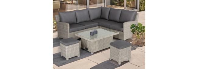 Kettler Palma Signature Mini Set with High/Low Table - Whitewash