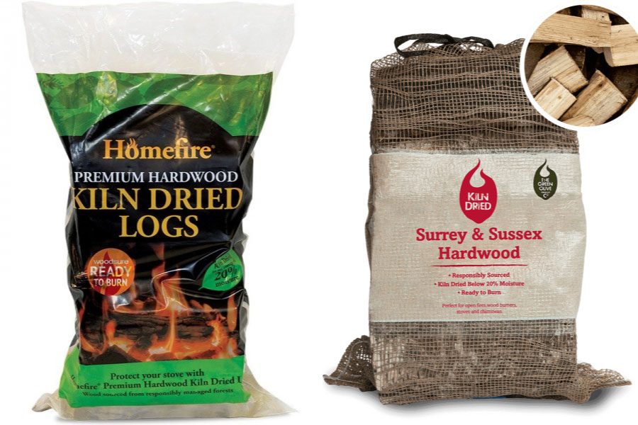 Kiln dried logs for home fires and garden fire pits
