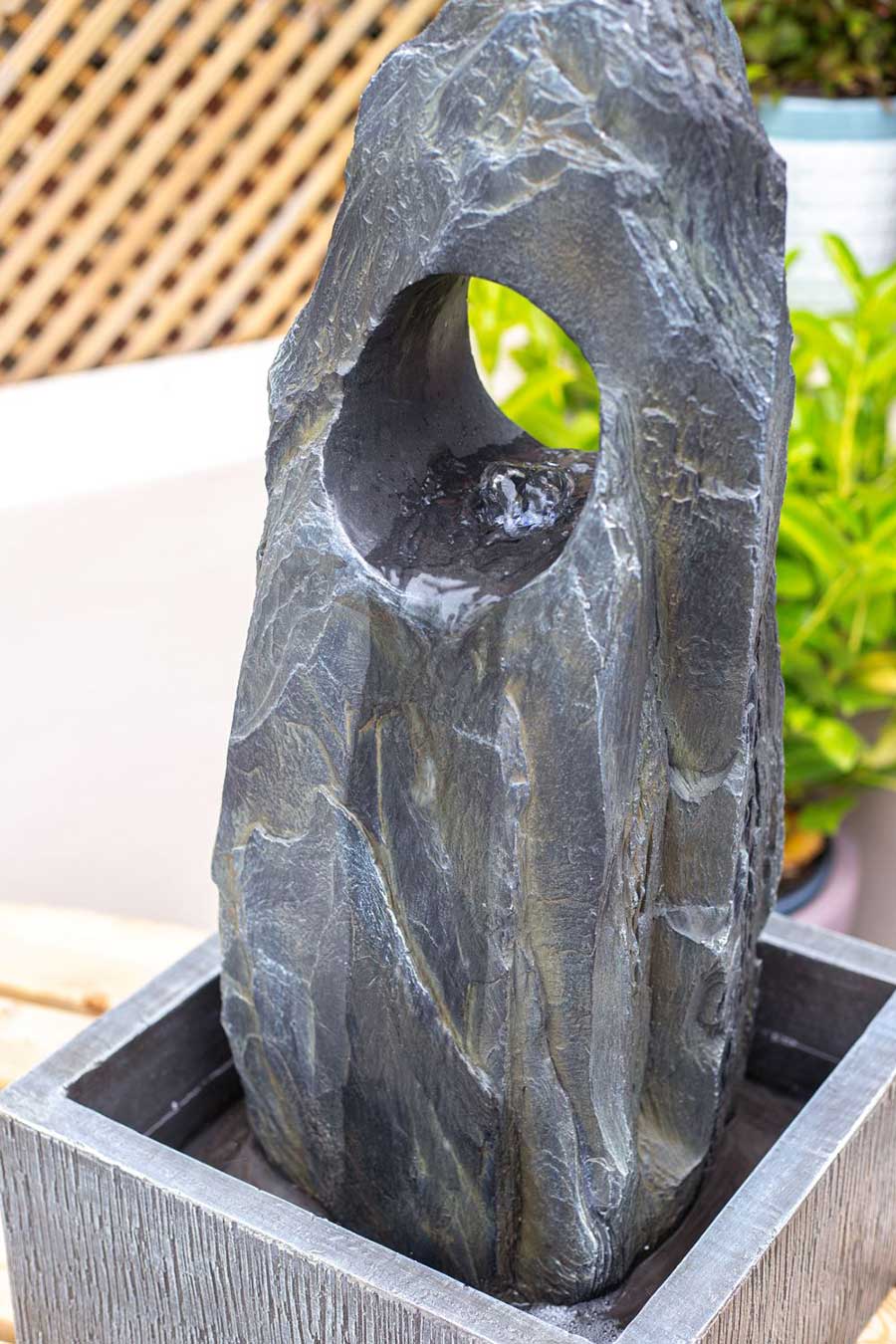 Cambrian Monolith contemporary stone garden water feature