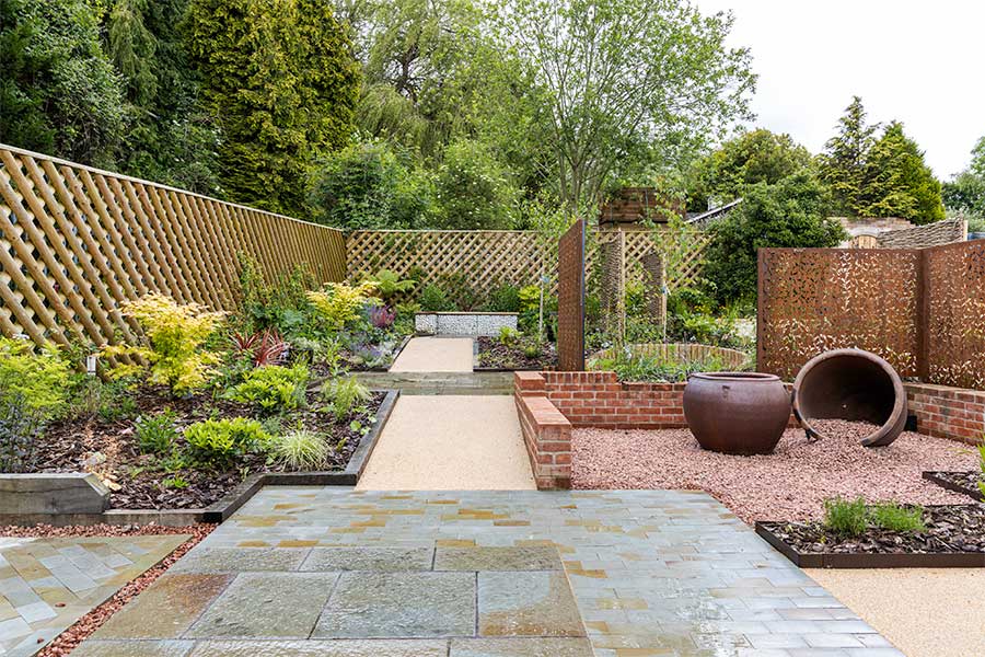 The Feature Garden at Oxford Garden Centre is full of plants, trees, and lots of ideas for garden landscaping projects