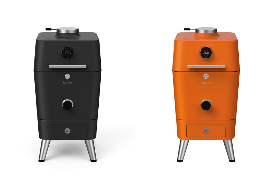 Kettler Everdure 4K outdoor cooker by Heston Blumenthal in graphite and orange colours 