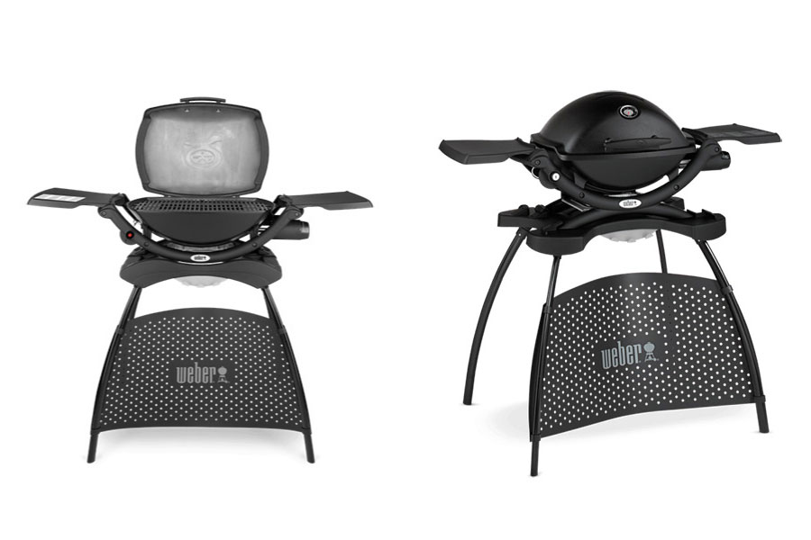 Weber Q1200 and Q2000 portable gas BBQs with stands