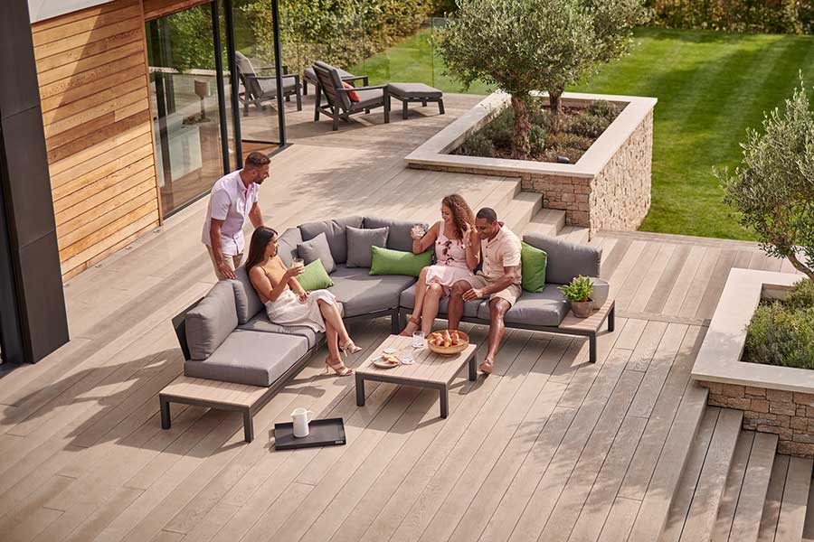Kettler Elba Low Lounge modern garden furniture set with sofas and tables