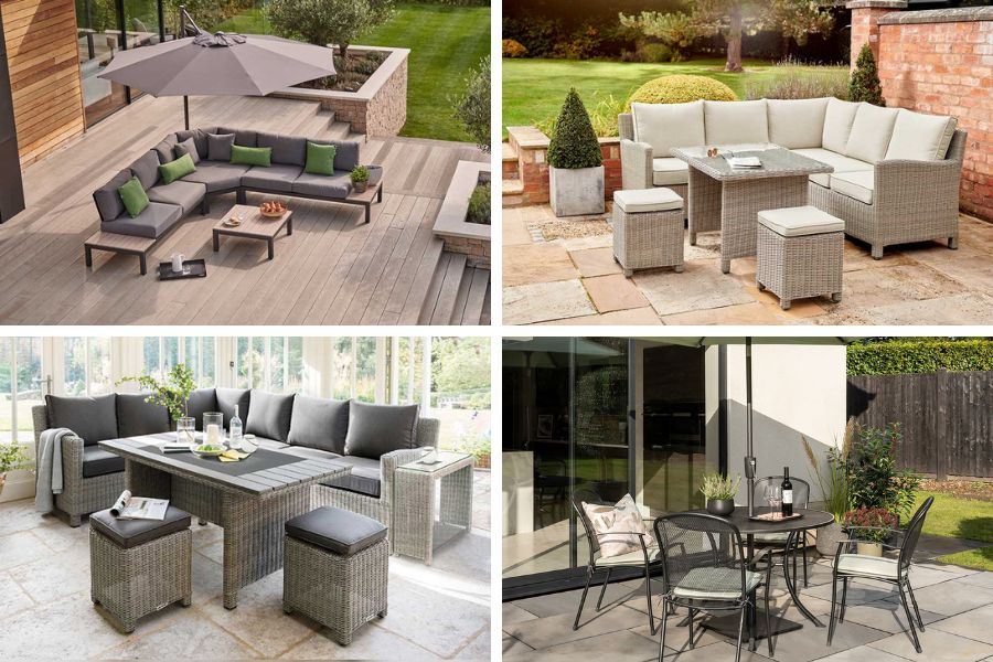 A selection of Ketter luxury garden dining and lounge furniture