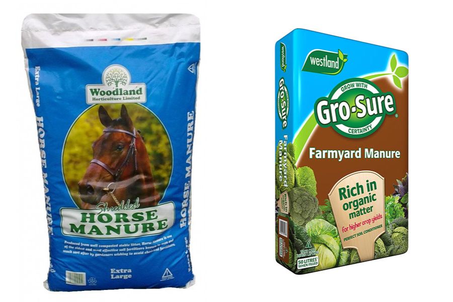 Quality horse manure for enriching garden flower and vegetable beds