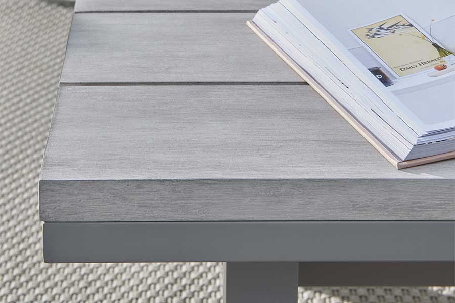 Kettler Como composite wood garden table top detail image