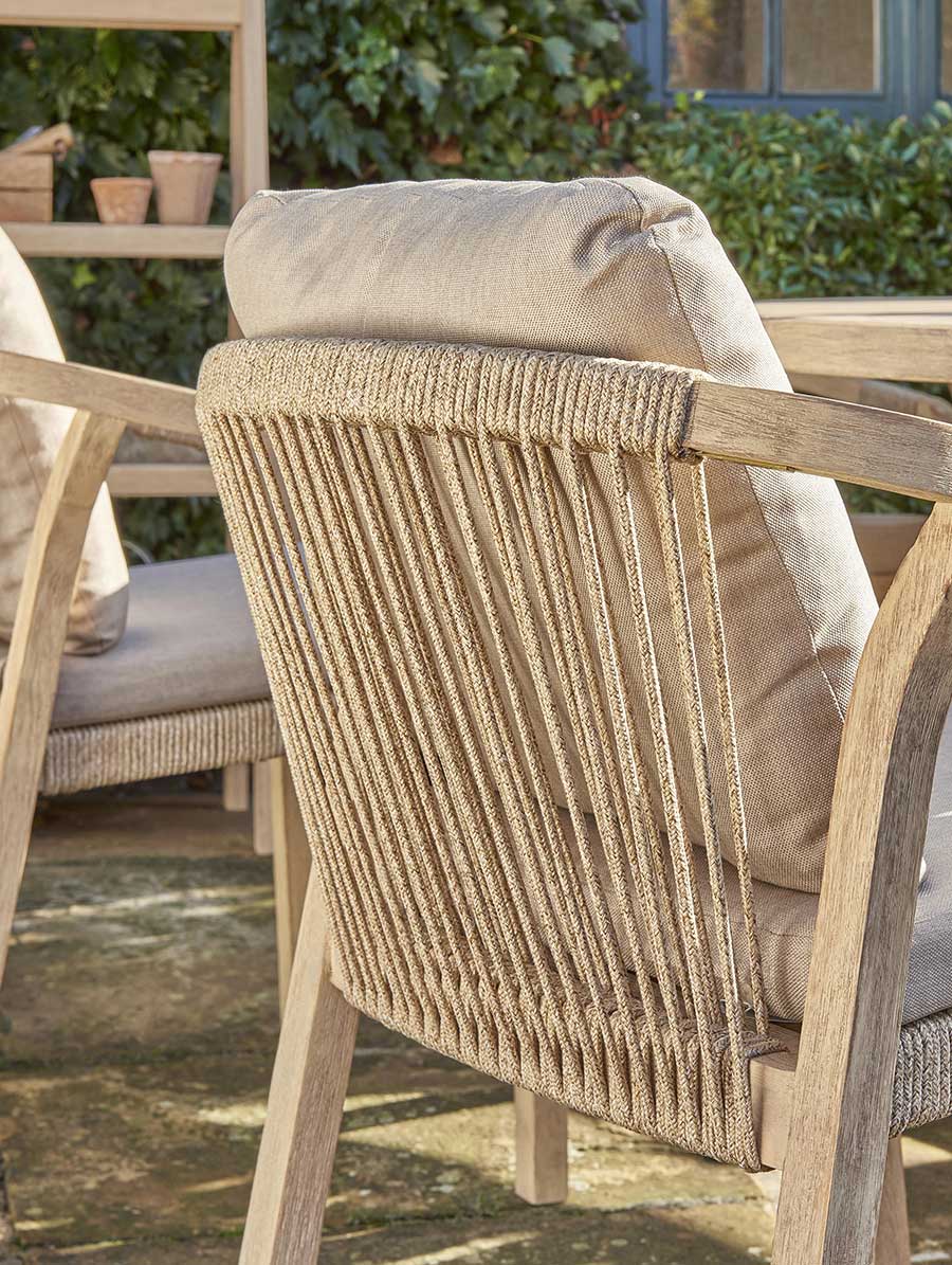 Kettler Cora rope backed luxury hardwood garden chair