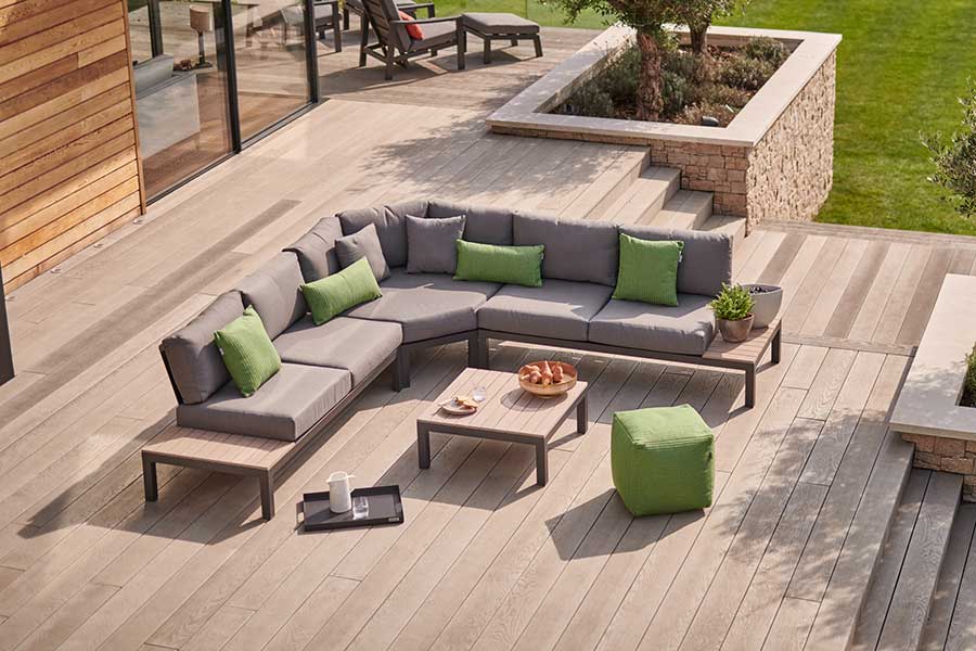 Kettler Elba large low lounge corner garden set with coffee table