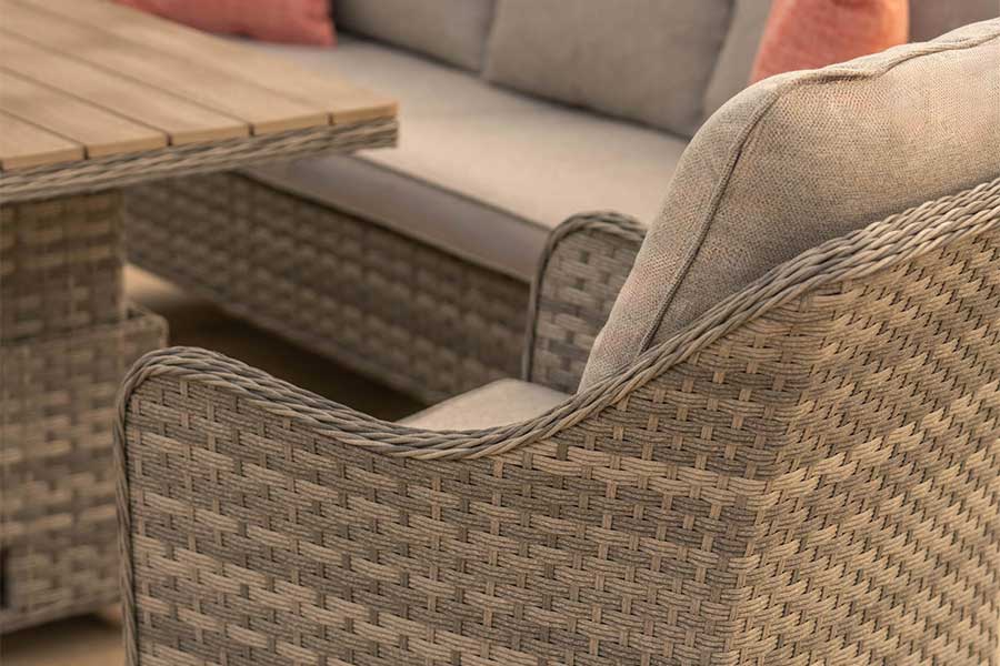 Kettler Lomond outdoor rattan armchair and cushion detail image
